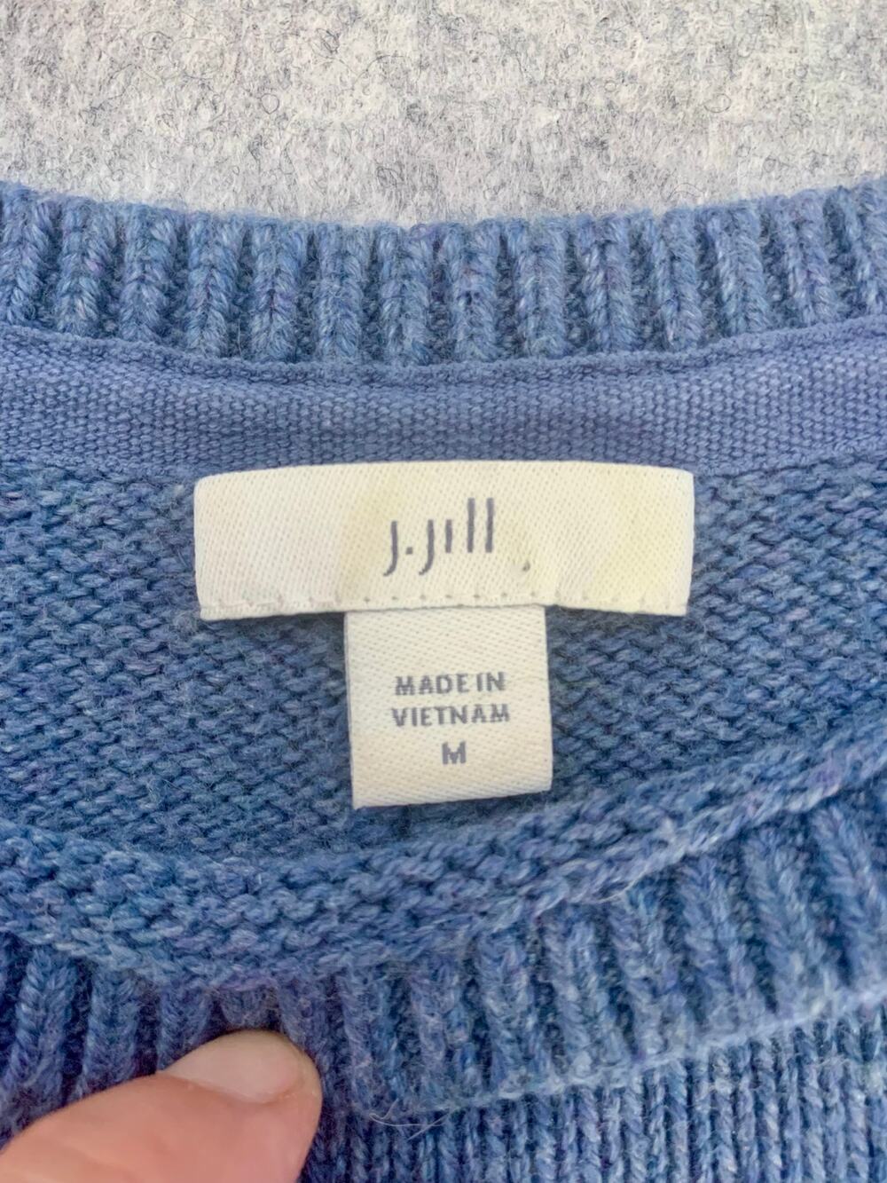 J. Jill Blue Boatneck Knit Tunic Pullover Sweater Size M, Cozy Winter Lagenlook